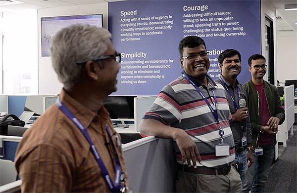 Employees at the Research & Development center in Bengaluru